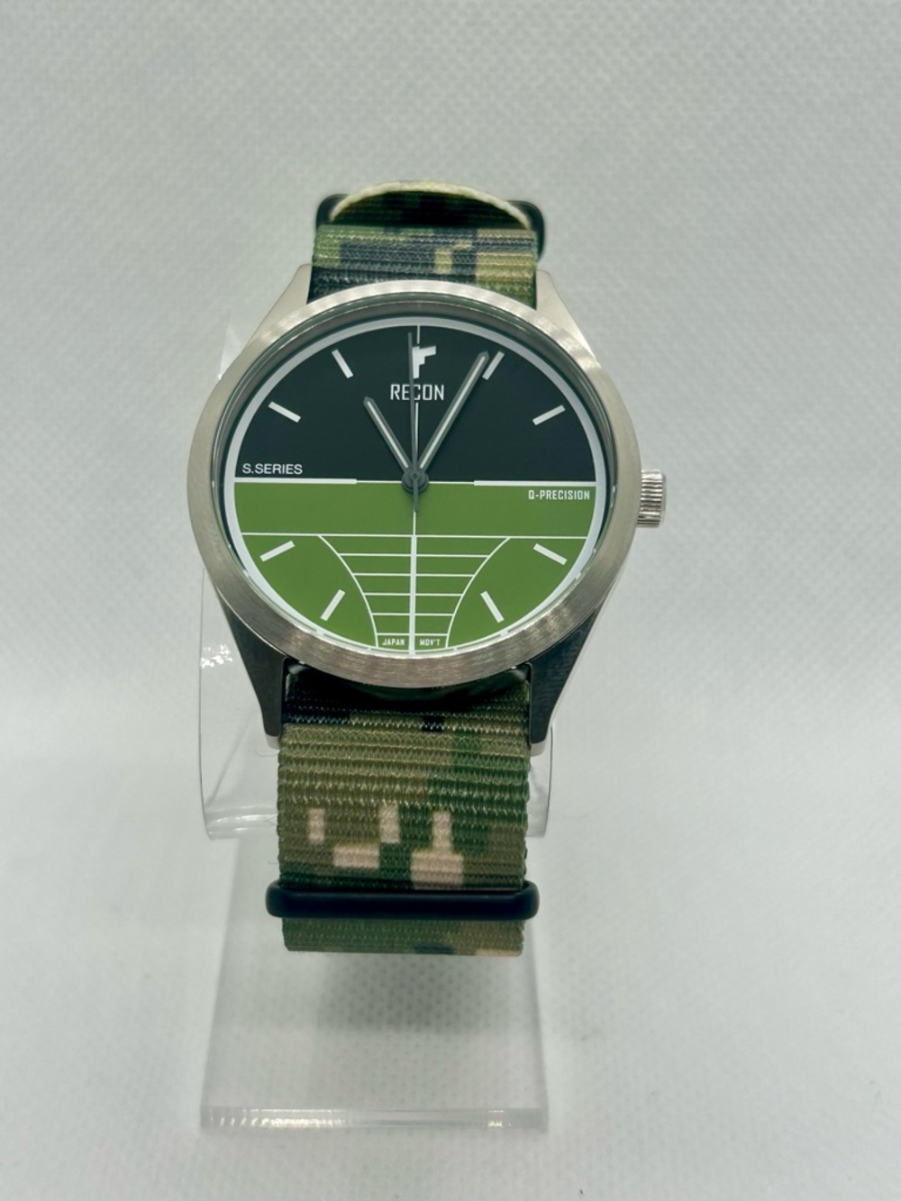 NEW Recon Field Watch Green Dial w/ Box Camo Strap